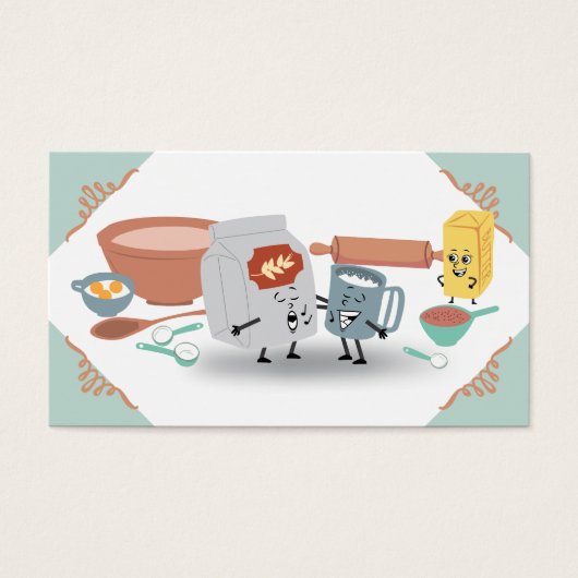 かわいいベーキング素材ベーカリーの名刺 (正面)