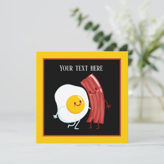 かわいいベーコンとエッグブレックファーストパーティー 招待状 (スタンド正面)