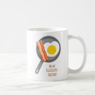 かわいいベーコンと卵のイースターの愛のダジャレマグカップ コーヒーマグカップ
