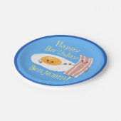 かわいいベーコンと卵の漫画イラストレーション ペーパープレート (アングル)