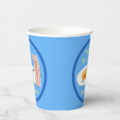 かわいいベーコンと卵の漫画イラストレーション 紙コップ (左)