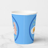 かわいいベーコンと卵の漫画イラストレーション 紙コップ (右)