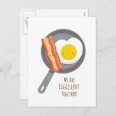 かわいいベーコンと卵を愛するバレンタインデー葉書 シーズンポストカード (正面/裏面)