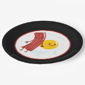 かわいいベーコンエッグスブレックファースト ペーパープレート (アングル)