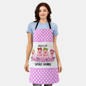 かわいいベーコン好きのキッチン エプロン (着用した状態)