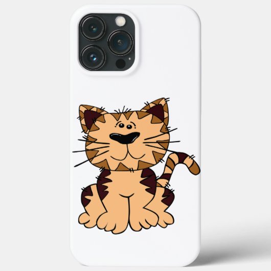 かわいいベージュと茶色の大頭猫 Case-Mate iPhoneケース (裏面)