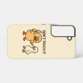 かわいいベージュのキャラクターのアヒルのスマホケース SAMSUNG GALAXYケース (裏面横)