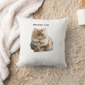 かわいいベージュのペルシャ猫+パール首輪+座る クッション (ブランケット)