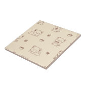 かわいいベージュの猫のパターン (1) タイル (側面)