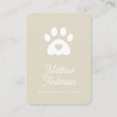 かわいいベージュハートポープリントペットシッタードッグウォーカー 名刺 (正面)