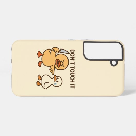 かわいいベージュ漫画ダックの電話ケース SAMSUNG GALAXYケース (裏面横)