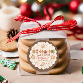 かわいいベージュ赤いジンジャーブレッドのクッキーのクリスマス ラウンドシール