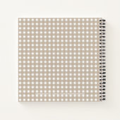 かわいいベージュ&ホワイトプレイドデイリーノート ノートブック (裏面)