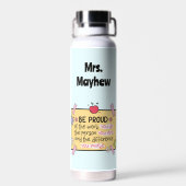 かわいいベ誇りを持ったーパーソナライズされた先生教室 ウォーターボトル (背面)