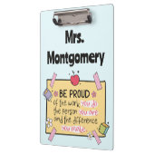 かわいいベ誇りを持ったーパーソナライズされた先生教室 クリップボード (左)