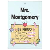 かわいいベ誇りを持ったーパーソナライズされた先生教室 クリップボード (裏面)