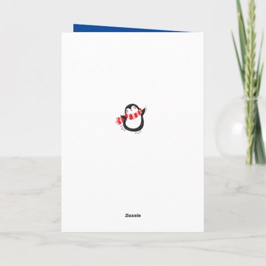 かわいいペおもしろいンギン2021数学の問題ホリデーカード シーズンカード (裏面)