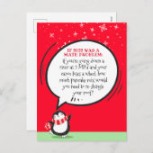 かわいいペおもしろいンギン2022数学の問題ホリデーカード シーズンポストカード (正面/裏面)