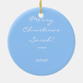 かわいいペアスケートで滑る姿スケータークリスマスツリー セラミックオーナメント (裏面)