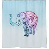 かわいいペイズリーゾウ シャワーカーテン (正面)