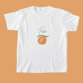 かわいいペインティングの桃の果物イラスト Tシャツ