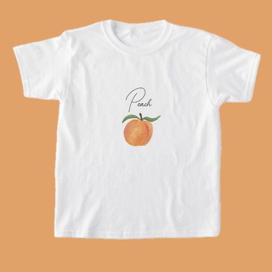 かわいいペインティングの桃の果物イラスト Tシャツ
