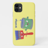 かわいいペイントブラシとキャラクター Case-Mate iPhoneケース (裏面)