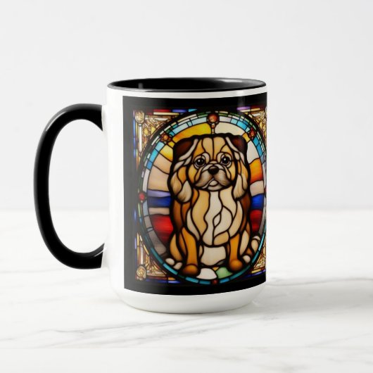 かわいいペキニーズのコーヒーマグ マグカップ (左)