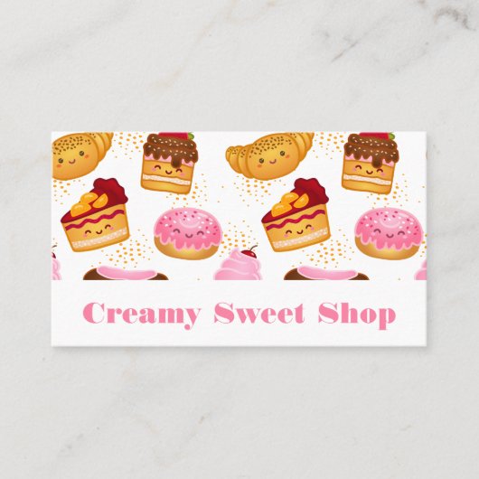 かわいいペストリーとスイーツが微笑み 名刺 (正面)