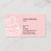 かわいいペストリーケーキ&スイーツカップケーキホームベーカリーバス 名刺 (裏面)