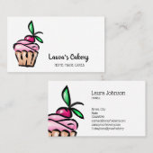 かわいいペストリーケーキ&スイーツカップケーキホームベーカリー 名刺 (正面/裏面)