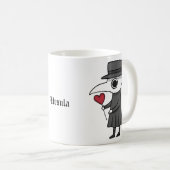 かわいいペスト医師とハートユニーク名前をカスタムする コーヒーマグカップ (正面右)