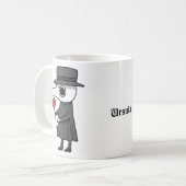 かわいいペスト医師とハートユニーク名前をカスタムする コーヒーマグカップ (正面左)