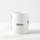 かわいいペスト医師とハートユニーク名前をカスタムする コーヒーマグカップ (中央)