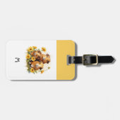 かわいいペットお洒落動物ギニアモノグラムの豚 ラゲッジタグ (正面横)