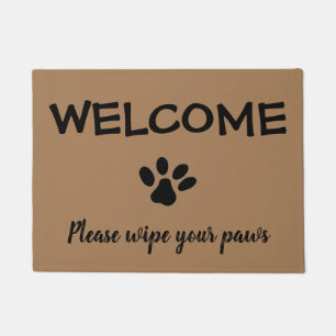 かわいいペットが手を拭き取るドアマットを編集可能 ドアマット