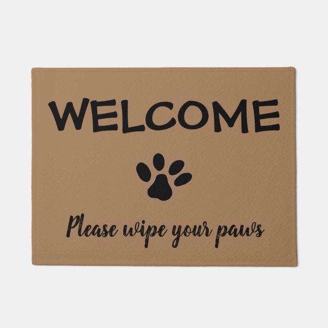 かわいいペットが手を拭き取るドアマットを編集可能 ドアマット (正面)