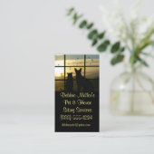 かわいいペットと家に座る名刺 名刺 (スタンド正面)