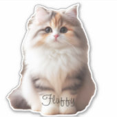 かわいいペットのカスタム画像の名前 シール (正面)