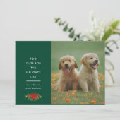 かわいいペットのクリスマス写真 シーズンカード (スタンド正面)