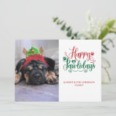 かわいいペットのクリスマス ハッピー パウリデイズ フォト シーズンカード (スタンド正面)