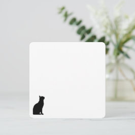 かわいいペットのシルエットデザイン - 猫 1 ノートカード