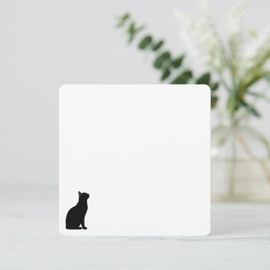 かわいいペットのシルエットデザイン - 猫 1 ノートカード (スタンド正面)