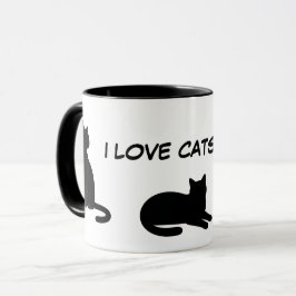かわいいペットのシルエットデザイン - 猫 1 マグカップ