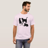 かわいいペットのシルエットデザイン - 猫 1 Tシャツ (正面フル)