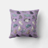 かわいいペットのチンチラの動物を紫 クッション (裏面)