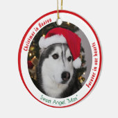 かわいいペットのメモリアルクリスマスオーナメント 犬の写真 2 セラミックオーナメント (左)