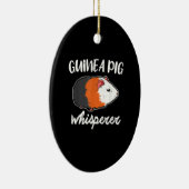 かわいいペットのモルモットの持ち主の贈り物キャビア，ピギー，私 セラミックオーナメント (右)