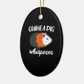 かわいいペットのモルモットの持ち主の贈り物キャビア,ピギー,私 セラミックオーナメント (左)