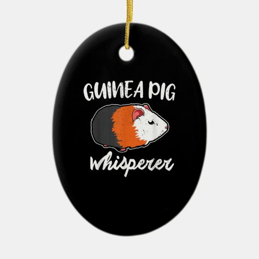 かわいいペットのモルモットの持ち主の贈り物キャビア，ピギー，私 セラミックオーナメント (正面)